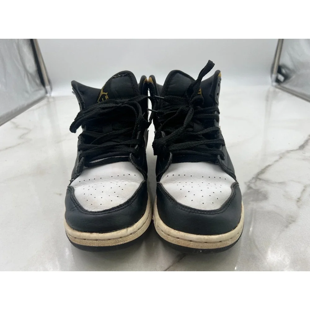Air Jordan 1 Shoes Boys Youth 6Y Mid University Gold Black White 554725-177